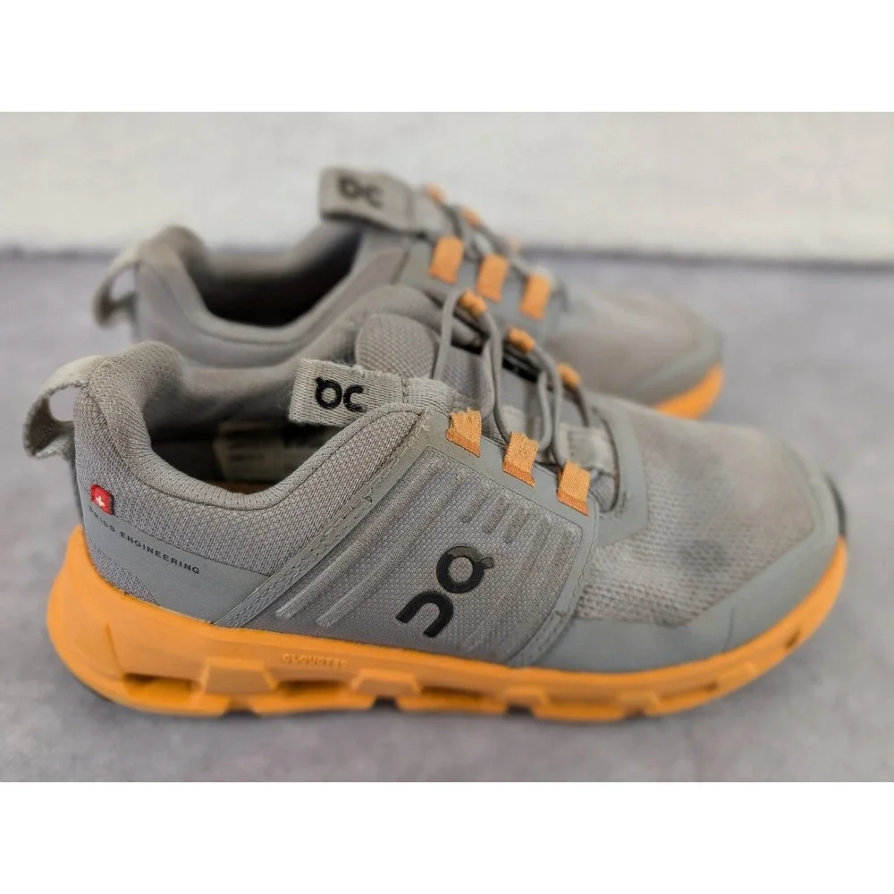 On Running Cloudplay Kids Gray Orange Athletic Sneakers Shoes US K13 3KF10043349